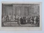 Gravure Openbaar gehoor Cornelis Hop bij Lodewijk XV 1719, Antiek en Kunst, Kunst | Etsen en Gravures, Verzenden
