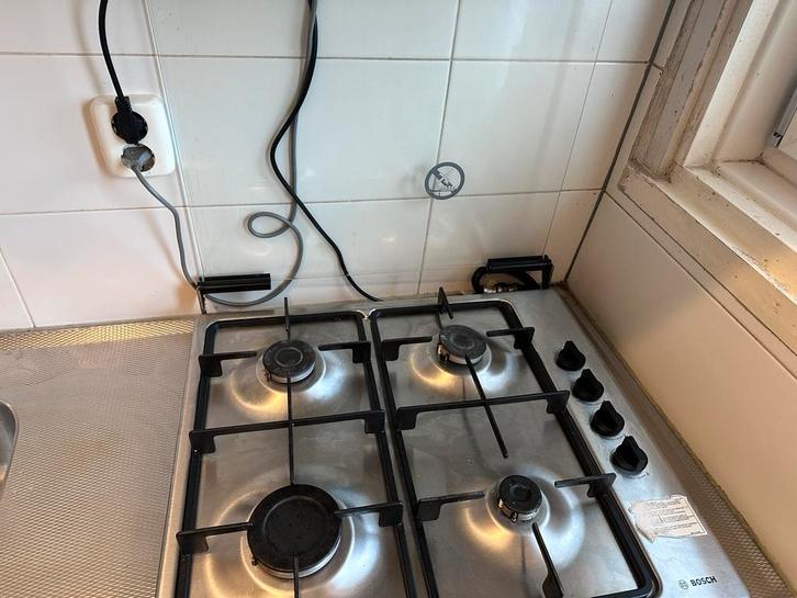 Bosch gaskookplaat, Witgoed en Apparatuur, Kookplaten, Gebruikt, Vrijstaand, Gas, 4 kookzones, Ophalen