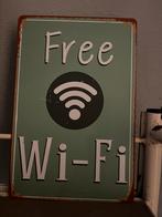 Free wifi  metalen bordje nieuw 30cm x 20cm, Ophalen of Verzenden, Nieuw