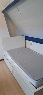 Bed met laden, Huis en Inrichting, Ophalen, 90 cm, Eenpersoons, Wit