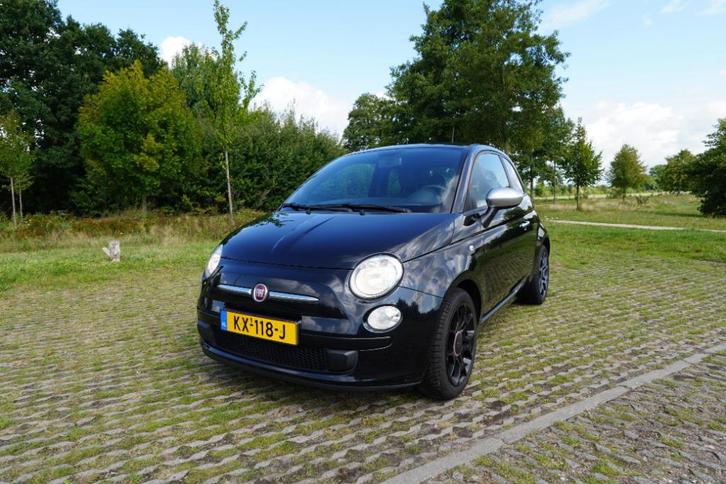 Fiat 500 0.9 85pk Twinair Turbo 11-2012 Zwart, Auto's, Fiat, Particulier, ABS, Airconditioning, Centrale vergrendeling, Lichtmetalen velgen