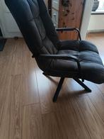 Te koop Draaistoel met voeten bankje antraciet grijs, Huis en Inrichting, Fauteuils, Ophalen