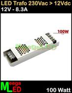 LED Trafo Voeding Adapter Driver - 230V > 12V - 8.3A = 100W, Ophalen of Verzenden, Nieuw, LEDtrafo