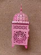 roze windlicht metaal oosters, Huis en Inrichting, Woonaccessoires | Kandelaars en Kaarsen, Overige kleuren, 25 tot 50 cm, Ophalen of Verzenden