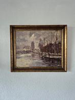 Herman Moerkerk (Wintergezicht op Dordrecht), Antiek en Kunst, Kunst | Schilderijen | Klassiek, Ophalen of Verzenden