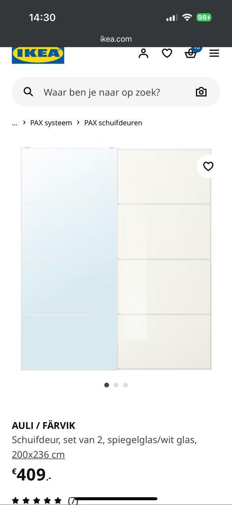 Pax Schuifdeuren set auli/färvik 200x236, Huis en Inrichting, Kasten | Kledingkasten, Zo goed als nieuw, 200 cm of meer, Ophalen