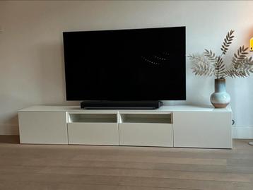 2 lossen tv kasten met glasplaat 