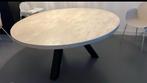 Eettafel eikenblad met metalen poten, Huis en Inrichting, Tafels | Salontafels, Gebruikt, 150 tot 200 cm, Rechthoekig, 50 tot 100 cm