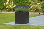 Bloembak zwart gepoedercoat staal, 100 cm of meer, Niet ingevuld, Nieuw, Balkon