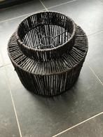 Rieten lampenkap Bruinzwart, 25 tot 50 cm, Rond, Bruin, Ophalen of Verzenden