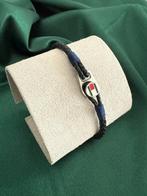 Exclusieve Tommy Hilfiger Armband – Zwart Leer met Staal, Verzenden, Zo goed als nieuw, Zwart, Leer
