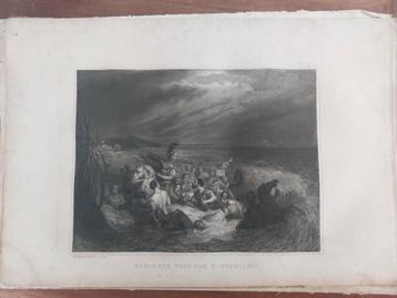 6 / Mislukte togt Romeinse keizer P . Vitellius gravure 1841 beschikbaar voor biedingen