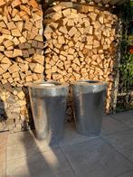 Gehamerde aluminium plantenbakken / bloembakken, Ophalen, Rond, Minder dan 60 cm