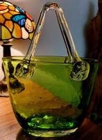 Tas mondgeblazen glas groen gaaf met pontil uniek bijzonder, Ophalen of Verzenden