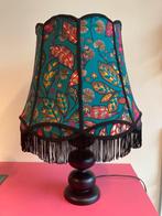 Victorian lampenkap met sierband petrol roze, Huis en Inrichting, Lampen | Lampenkappen, Victorian, 25 tot 50 cm, Rond, Nieuw