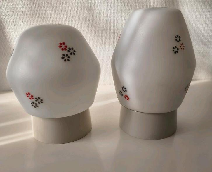 set van 2 vintage jaren 60 - 70 plafondlampen retro, Huis en Inrichting, Lampen | Plafondlampen, Gebruikt, Glas, Verzenden