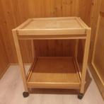 Bijzettafeltje op wielen met 2 losse bladen, 45 tot 60 cm, Minder dan 55 cm, Gebruikt, Vierkant