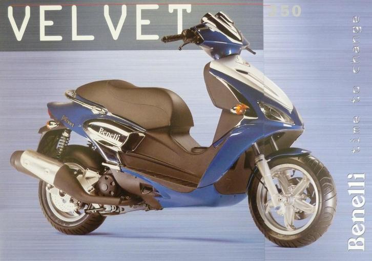 Folder BENELLI Velvet 250 1999, Motoren, Handleidingen en Instructieboekjes, Overige merken, Ophalen of Verzenden
