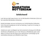 Startbewijs hele marathon Rotterdam + locker / tassenafgifte, Eén persoon