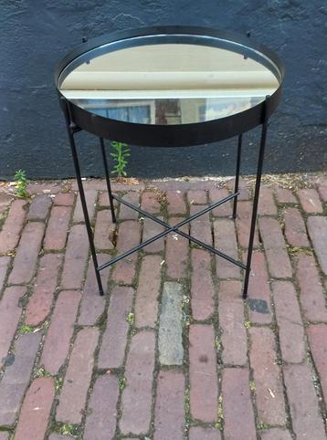 Plantentafeltje bijzettafeltje spiegelglas metaal inklapbaar beschikbaar voor biedingen