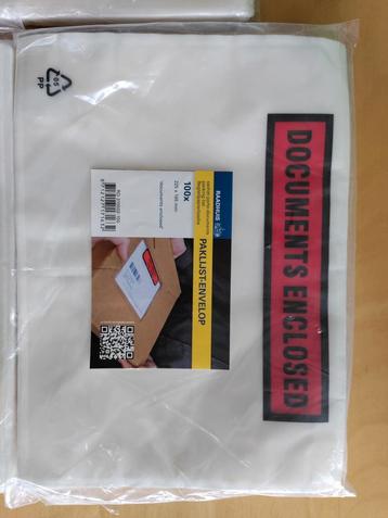 Zelfklevende paklijst enveloppen "documents enclosed"