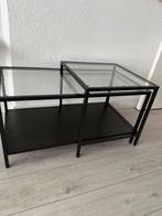 Ikea Salontafel met glazen blad, Huis en Inrichting, Tafels | Salontafels, Gebruikt, Glas, Minder dan 50 cm, Rechthoekig