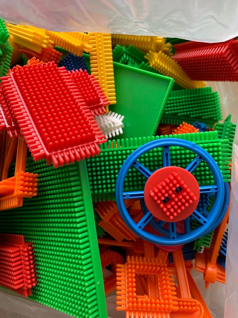 Grote zak Bristle Blocks bouwstenen, Ophalen, Gebruikt, Overige merken