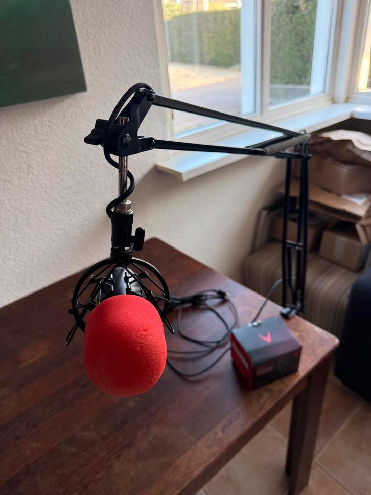 Microfoon arm + TIE Condenser Microfoon, Muziek en Instrumenten, Microfoons, Gebruikt, Studiomicrofoon, Ophalen