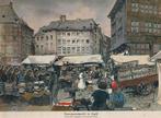 Voorjaarsmarkt in Luik naar een aquarel van Anton Pieck, Verzamelen, Tijdschriften, Kranten en Knipsels, Knipsel(s), Buitenland