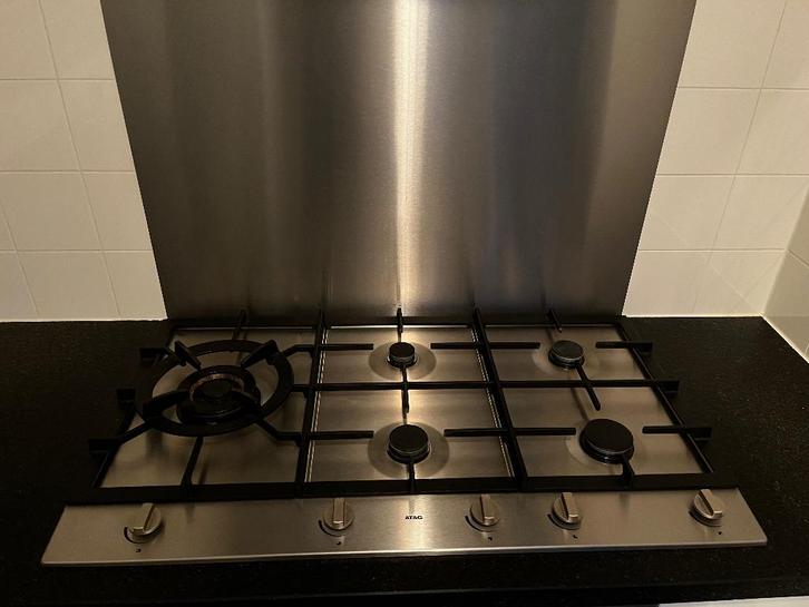 ATAG rvs gaskookplaat met thermische beveiliging (90cm), Witgoed en Apparatuur, Kookplaten, Gebruikt, Inbouw, Gas, 5 kookzones of meer