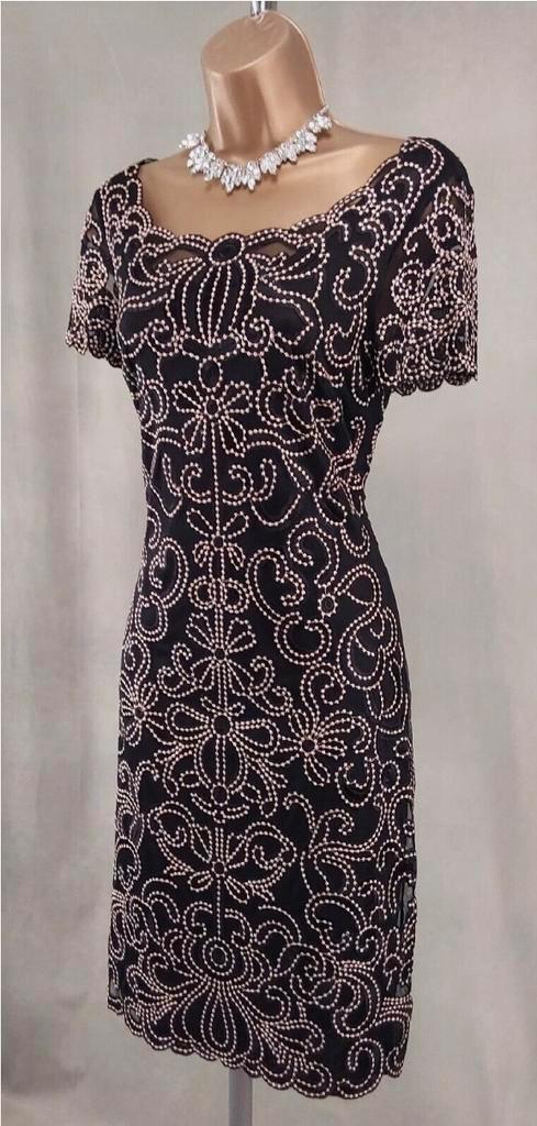 Phase Eight elegante jurk zwart mooi borduursel maat 38, Kleding | Dames, Jurken, Zo goed als nieuw, Maat 38/40 (M), Zwart, Onder de knie