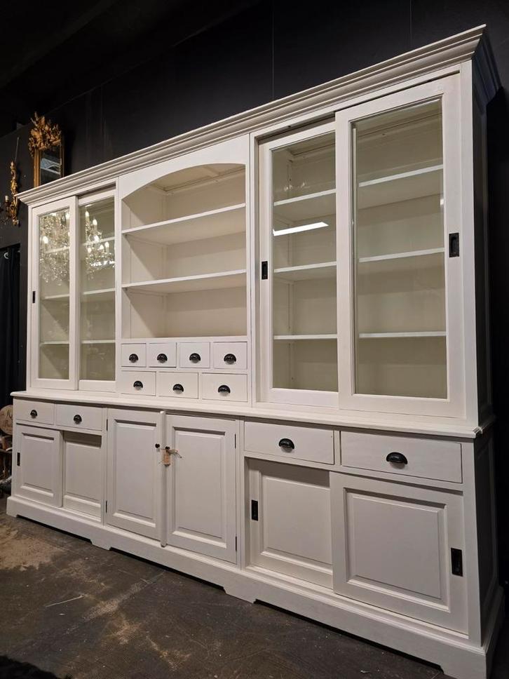 Grote winkelkast | buffetkast | apothekerskast wit demontabl, Huis en Inrichting, Kasten | Buffetkasten, Gebruikt, 200 cm of meer