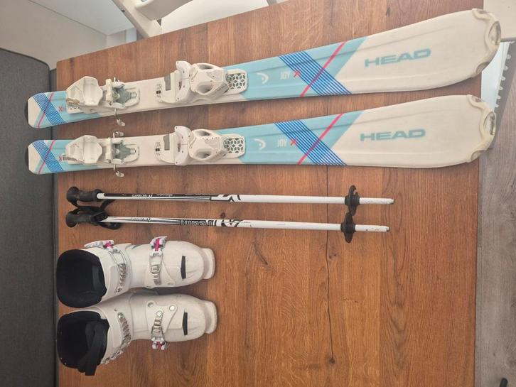 Kinder ski's+ stokken + skischoenen, Sport en Fitness, Skiën en Langlaufen, Zo goed als nieuw, Ski's, Head, 100 tot 140 cm, Ophalen of Verzenden