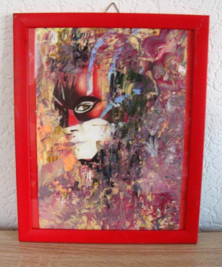 Nikola Soprano '' hyperspeed carol ''  - ingelijst, Antiek en Kunst, Kunst | Schilderijen | Modern, Ophalen of Verzenden