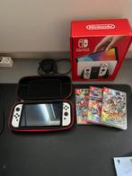 Nintendo Switch OLED + 3 games, Switch OLED, Met games, Ophalen of Verzenden, Zo goed als nieuw