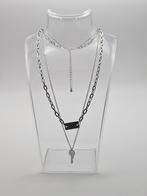 Zilverkleurige ketting met sleutel hanger, Verstelbaar, Nieuw, Ophalen of Verzenden, Zilver