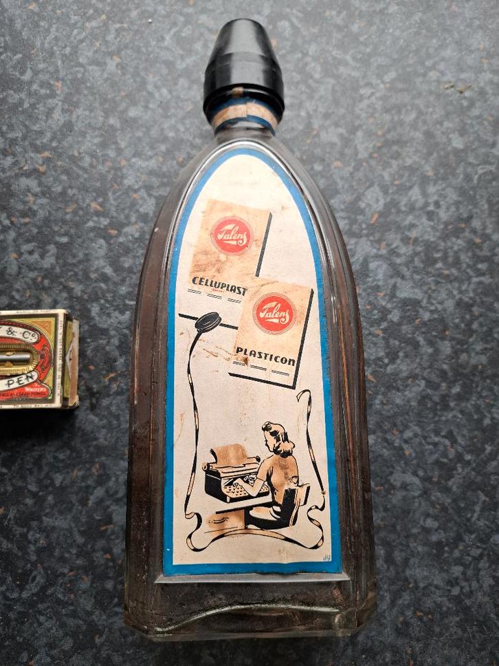 Talens schoolinktfles en doosje kroontjespenpunten., Antiek en Kunst, Curiosa en Brocante, Ophalen of Verzenden