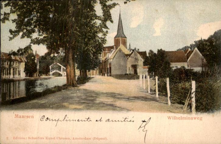 Maarsen - Wilhelminaweg, Verzamelen, Ansichtkaarten | Nederland, Gelopen, Utrecht, Voor 1920, Ophalen of Verzenden