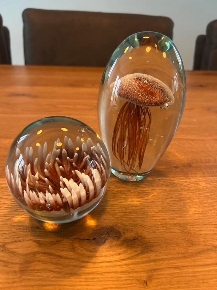 Decoratieve glazen bollen - anemoon & kwal, Huis en Inrichting, Woonaccessoires | Vazen, Zo goed als nieuw, Overige kleuren, Minder dan 50 cm