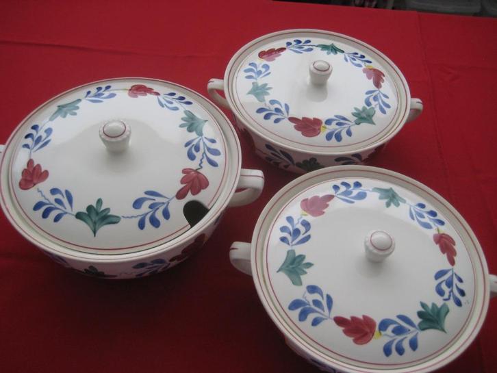 Boerenbont Soepterrine en dekschalen (Royal Sfinx), Huis en Inrichting, Keuken | Servies, Zo goed als nieuw, Schaal of Schalen