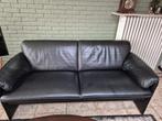 Leolux Zwarte Leren Bank - 180cm, Huis en Inrichting, Banken | Bankstellen, Ophalen, Gebruikt, Minder dan 75 cm, 150 tot 200 cm