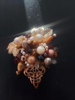 Broche Herfst Bruin Goudkleurig Groot Chique, Overige materialen, 4 tot 7 cm, Verzenden, Zo goed als nieuw
