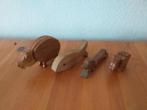 Houten varken, schaapje, hondje en vis, Ophalen of Verzenden, Gebruikt
