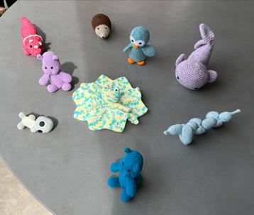 Nieuwe katoenen gehaakte dieren beschikbaar voor biedingen
