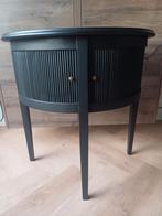 Zwart halfrond tafeltje/ wandkastje, Ophalen, Zo goed als nieuw, Overige vormen, Hout