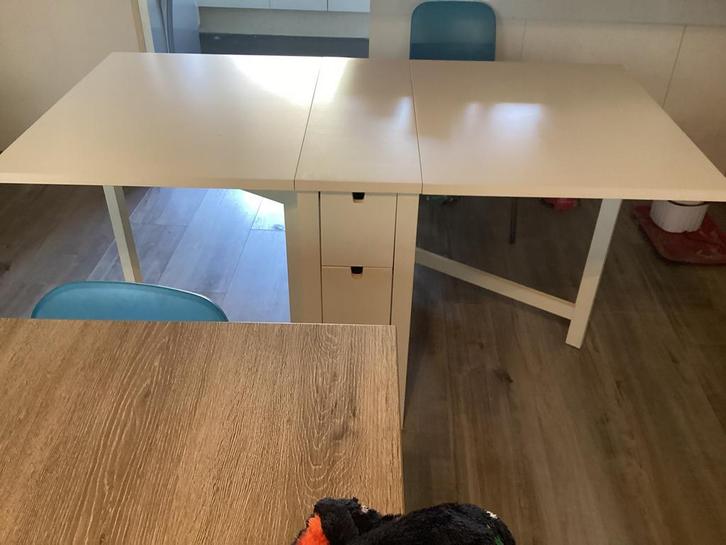 Prima uitklapbare eettafel, Huis en Inrichting, Tafels | Eettafels, Gebruikt, 50 tot 100 cm, Rechthoekig, Ophalen