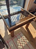 Antiek houten tafeltje met glasplaat, Antiek en Kunst, Antiek | Meubels | Tafels, Ophalen
