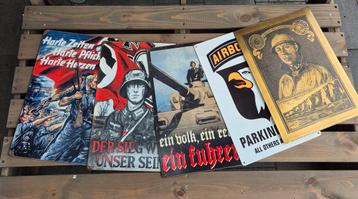 DUITSE EN US WO2/ WO1 METALEN PROPAGANDA BORDEN beschikbaar voor biedingen