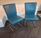 Set van 2 blauwe eetkamerstoelen, Huis en Inrichting, Ophalen, Gebruikt, Twee, Blauw
