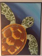 Schilderij schildpad handgeschild 80x60, Ophalen of Verzenden